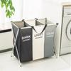 Shushi Laundry Oxford Cloth Foldable Storage Basket with Moisture-Proof Compartment