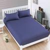 Minimalist Super Soft Brushed Cotton Fitted Sheet, Non-Slip Breathable Wrinkle-Resistant Mattress Protector Cover, Solid Color Bedding