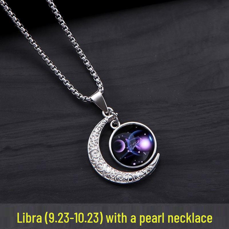 Twelve Constellations Pendant Necklace - Unisex Trendy Retro Earthy Cool Hip Hop Fashion Gift