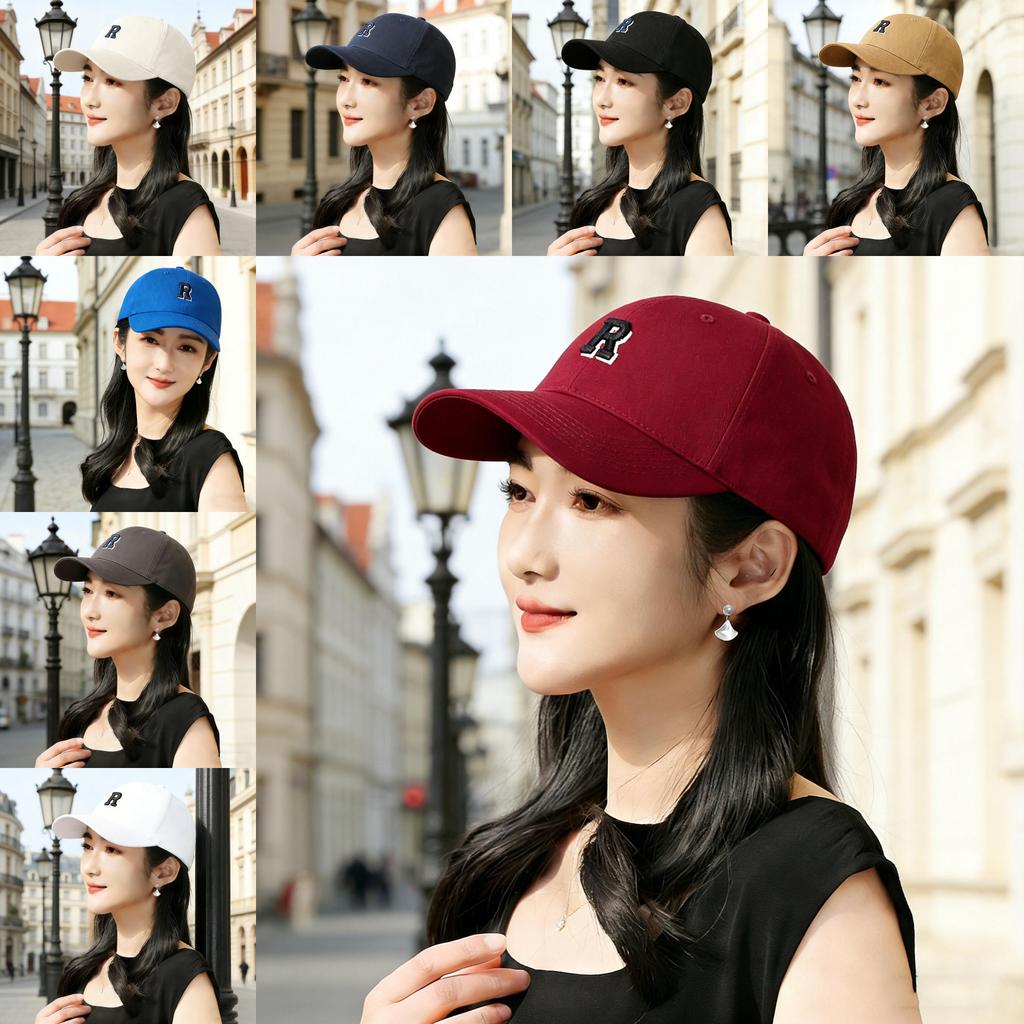 Ethnic Style Baseball Cap With Embroidered Letters Sun Protection For Women