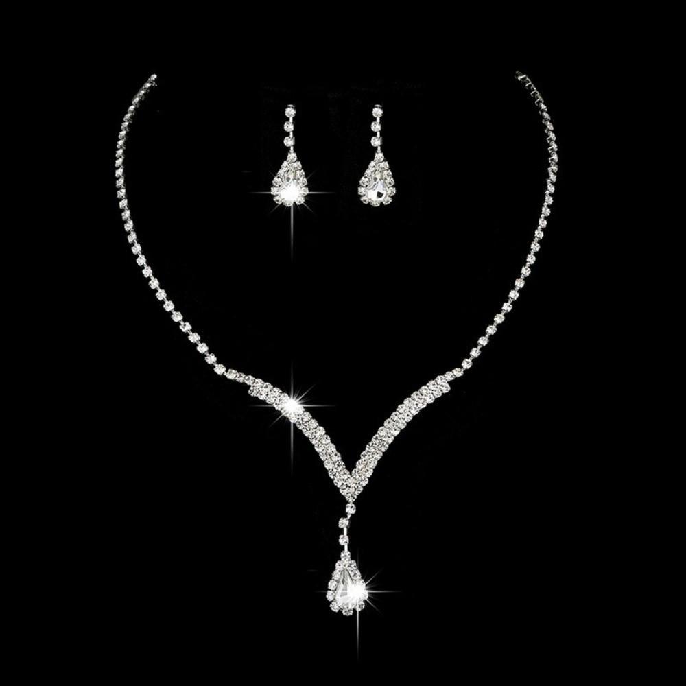 Crystal Crystal Jewelry Set Sparking Collar Chain Bridal Jewelry Bridal Jewelry  Gift