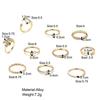 10-Piece Star and Moon, Heart, and Leaf Knuckle Ring Set - Creative Retro Women's Rings