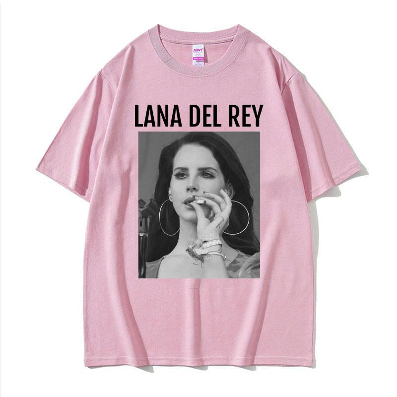 Singer Lana Del Rey Smoking Graphics Tshirt Unisex Women Fashion Hip Hop Streetwear T Shirt Casual Oversized Cotton T Shirts Tops