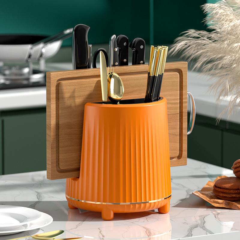 1Pc Rotating Knife Holder,Utensil Holder Cutlery Spoon Chopsticks Fork Storage Holder Organizer Multifunctional Kitchen Storage