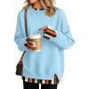 Women's Casual Printed Long Sleeve Oversized Two Piece Look Sweatshirt for Everyday Wear