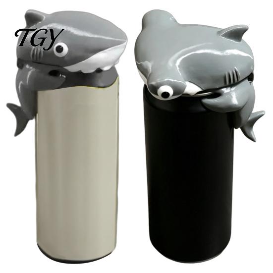 Creative Party Favor Portable Soda Can Lid Cover, Shark/Dinosaur/Frog/Hippo/Elephant Shape, Durable Beer Protector Plastic Dustproof for 375ml