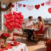 8Pcs 15-Inch Bowknot Foil Balloons, Matte Red Ribbon Mylar Balloons, Aesthetic Bow Shape Decorations for Wedding, Anniversary