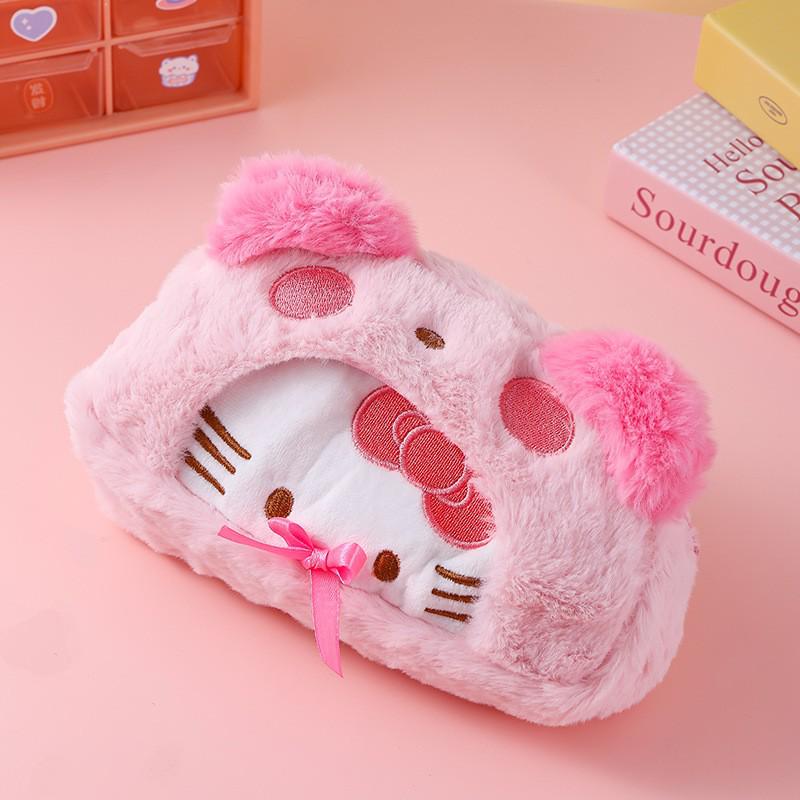 Sanrio Cinnamoroll & Kuromi Plush Pencil Case: Cute Stationery Bag for Students