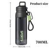 700ML Sports Straw Cup Heat-Resistant with Hanging Buckle Cycling Water Bottle Large Capacity Portable Student Water Cup