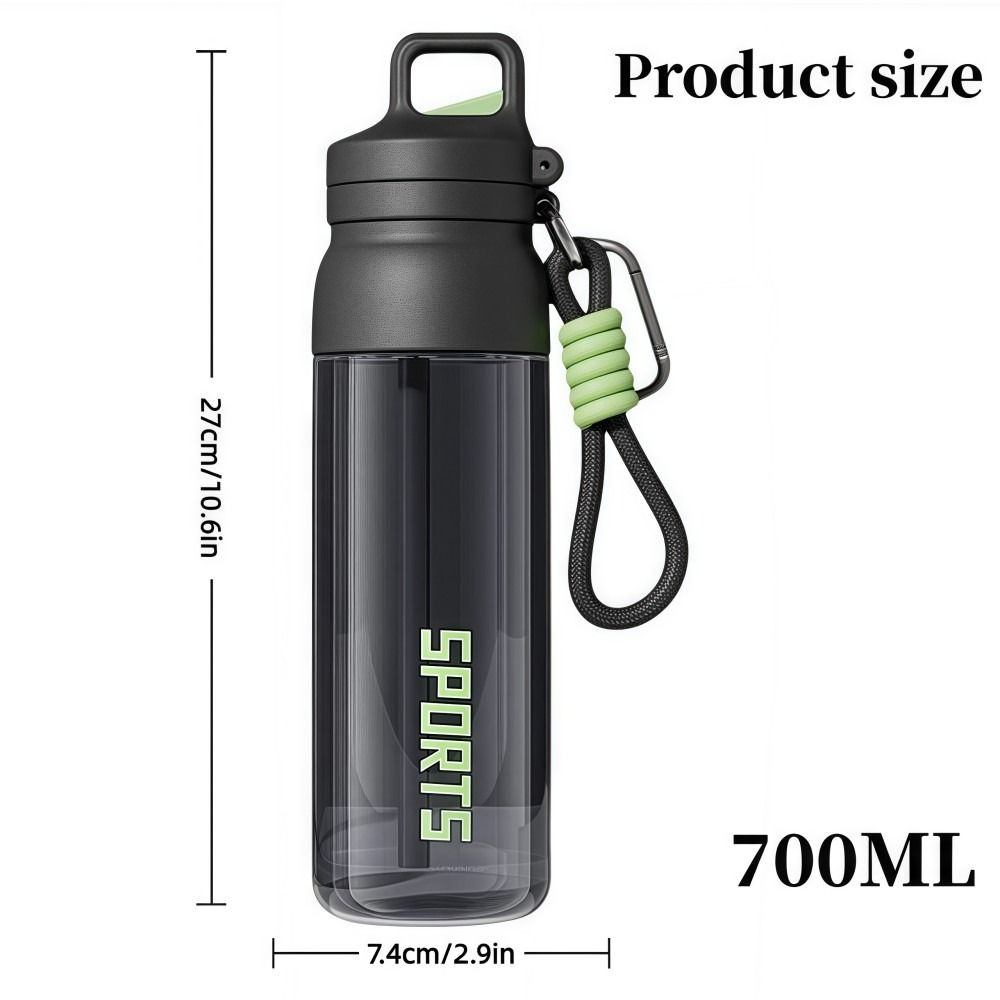 700ML Sports Straw Cup Heat-Resistant with Hanging Buckle Cycling Water Bottle Large Capacity Portable Student Water Cup