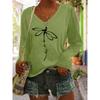 Women's V-Neck Long-Sleeve T-Shirt - Layering Basic with Medium-Stretch Fabric, Opaque Casual Blouse for Spring Summer Fall,