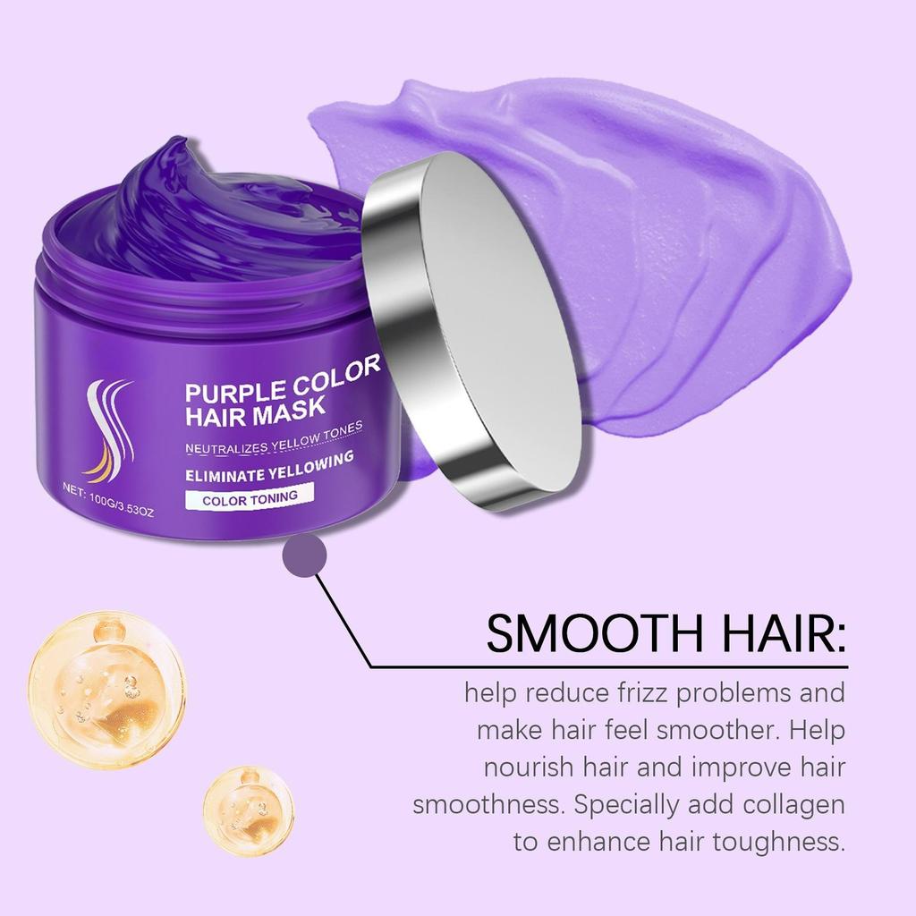 Color Fixing Hair Dye Shampoo To Cover Gray Hair Fade Yellow After Bleach Hair Shampoo Non-irritating Purple Color Hair Mask