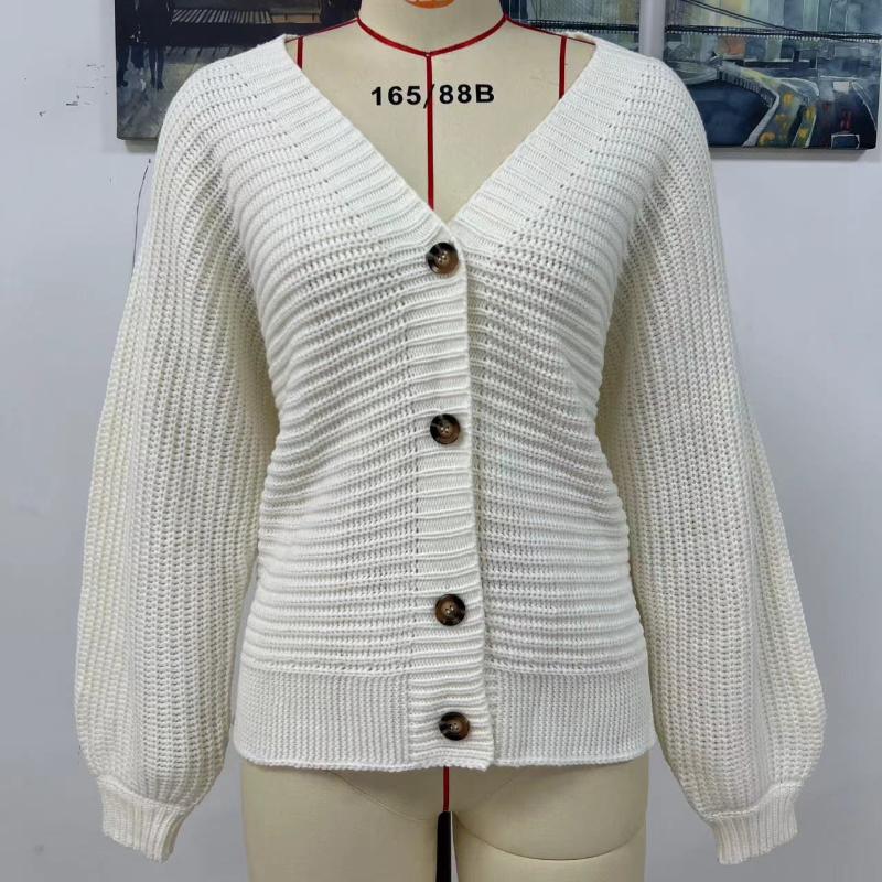 IHUASU Осенне-зимний вязаный женский свитер, однотонный вязаный кардиган, свободный свитер для женщин S белый