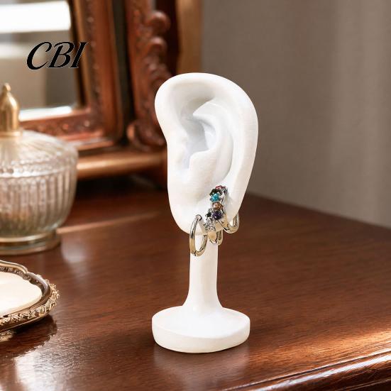 Black Earring Holder Human Ear Holder, Shaped Jewelry Stand, Storage Organizer, Display Stand for Home Dresser Store Counter Use