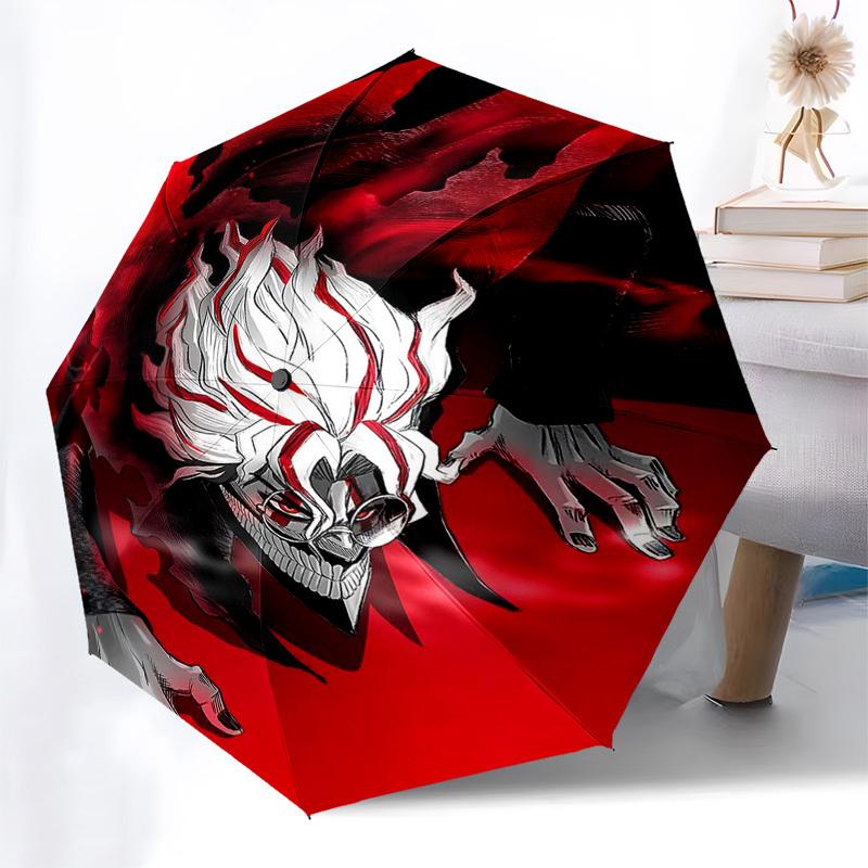 1pc Tokyo Ghoul Umbrella Automatic Opening Closing, Portable 3-Fold Design, 8-Bone Iron Frame, Outdoor Umbrella, Ideal Gift for Fans, Travelers, Daily