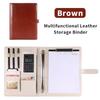 Multi Function A4 Leather Portfolio Business Document File Folder File Organizer