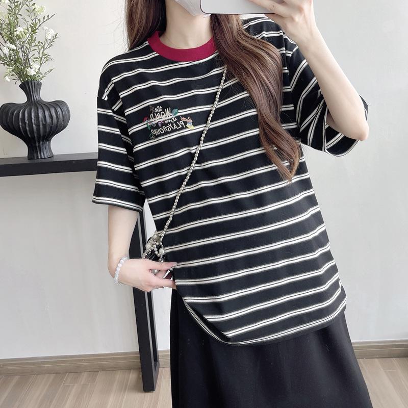 

Maternity Striped Short-Sleeve Top & Adjustable Skirt Set M