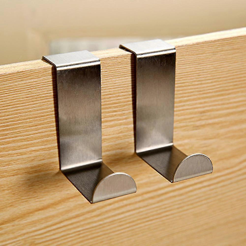 4 Pc Door Hook Stainless Kitchen Cabinet Clothes Hanger