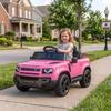 Land Rover Licensed 12V Kids Ride on Car with Remote, Suspension, Slow Start, 3 Speeds, Lights, Music, Horn, Pink