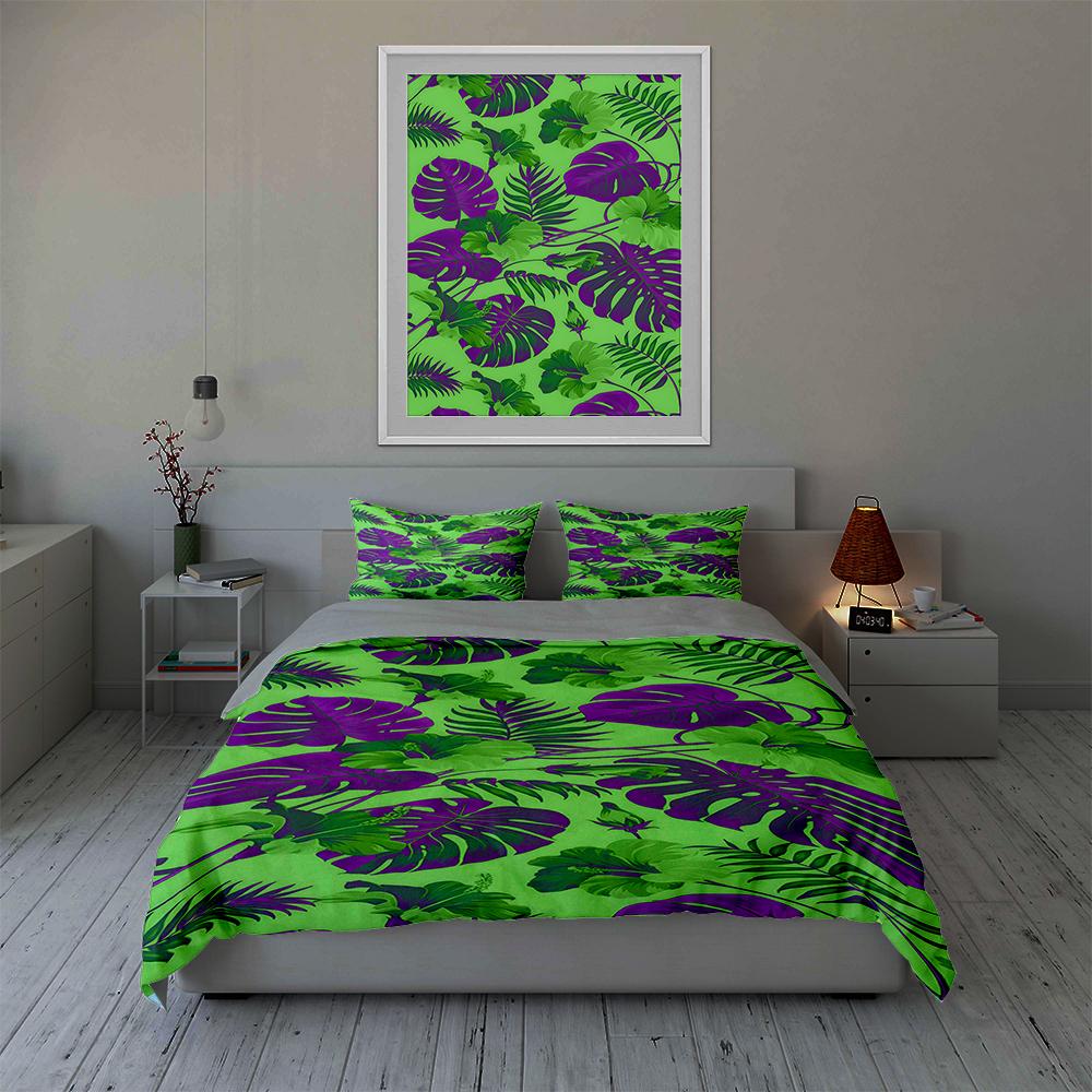 Tropical, Leafy, Vibrant. Bedding Duvet Cover Sets Duvet Covers Pillowcases Gifts (1 * Duvet Cover 2 * Pillowcases, Without Duvet Insert)