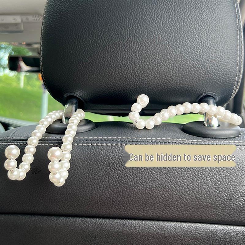 Light Luxury Pearl Car Pendant: Multi-functional Hook for Rear Seat Storage