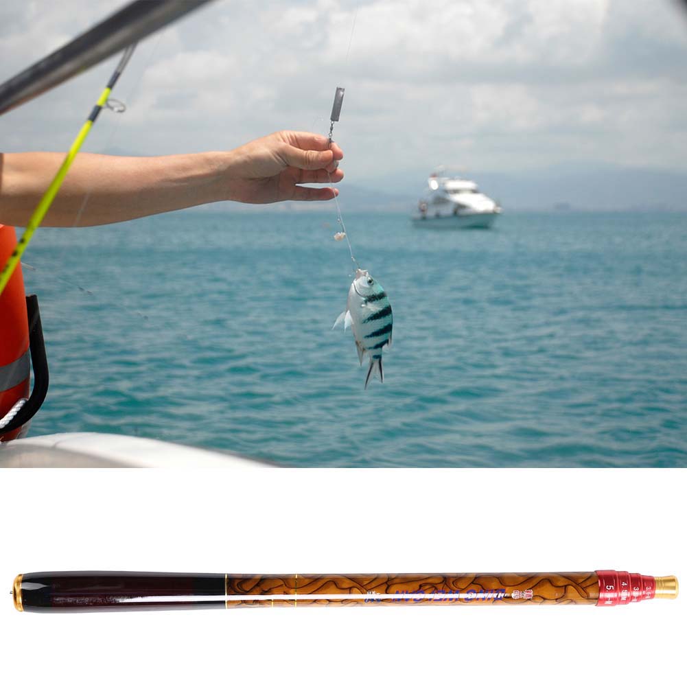 Portable Carbon Fiber Fishing Rods Ultra light Telescopic Positioning Hand Rod(5.4m)