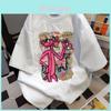 T-Shirt Damen Sommer Rosa Panther 3D Baumwolle Print Kurzarm Lässig Lockerer Schnitt Für Teenager Mädchen