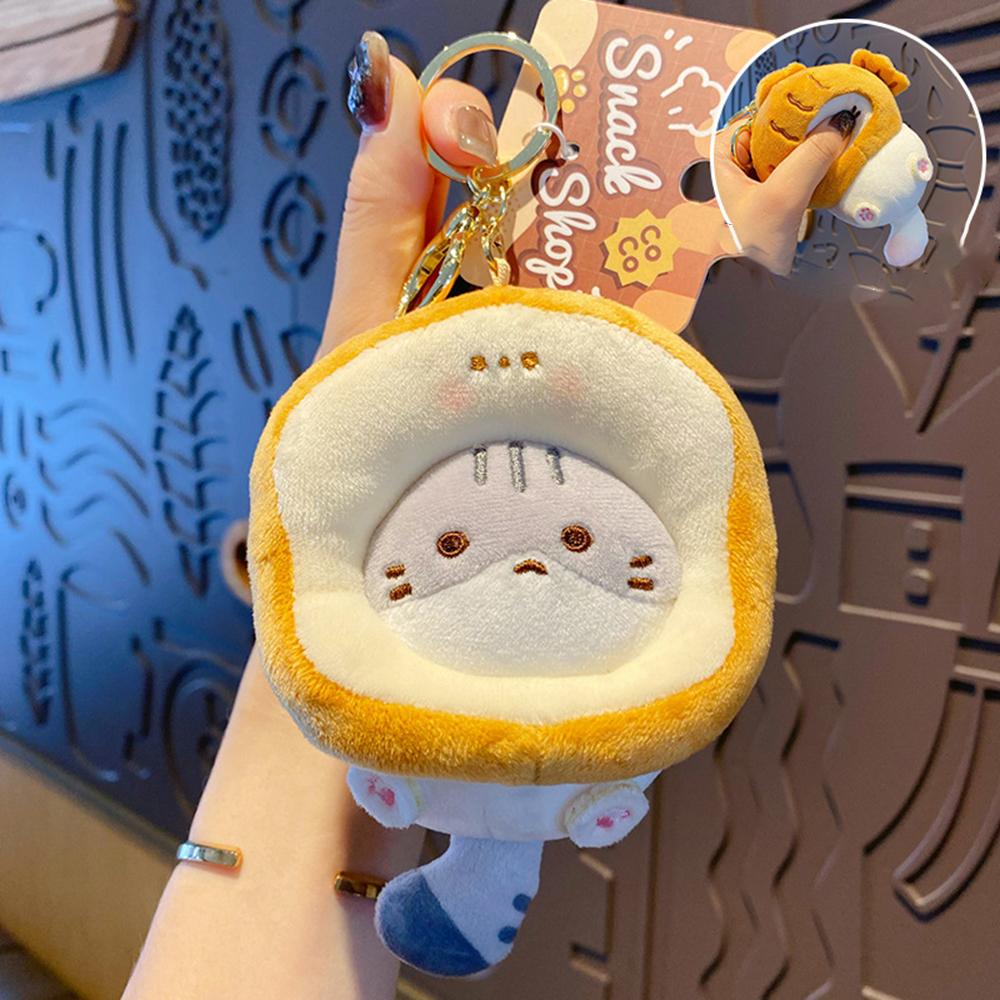 Cute Plush Kitten Keychain Creative Fashion Doll Backpack Car Key Decoration Pendant Gift