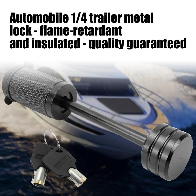 1/4inch Trailer Hitch Lock With Electrophoretic Paint Finish For Weather Protection Trailer Latches Lock