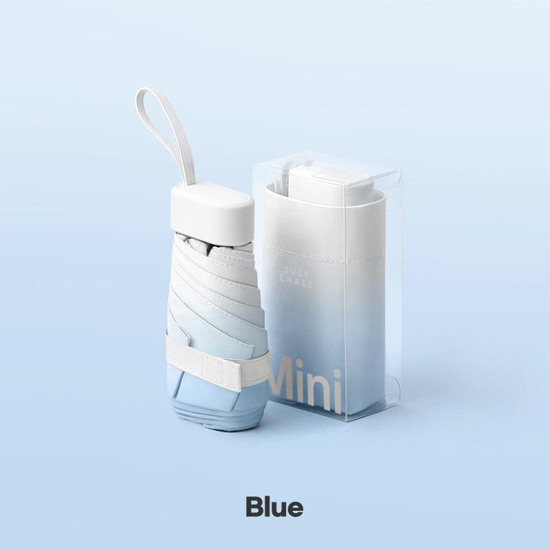 Verão Bonito Mini Guarda-chuva para Mulheres Gradiente Sol Guarda-chuva Guarda-chuva Luxo Seis Dobrável Pequeno Bolso UV Guarda-chuva