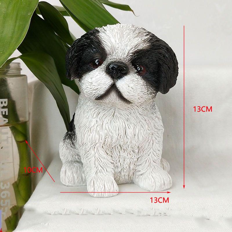 Simulated Dog Model Ornament Resin Dog Sculpture Decoration Bedroom Desktop Decor Home Decoration Accessories Kids Birthday Gift