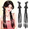 2pcs Sweet Twist Braid Hairpiece Handmade Girls Bow Wig Hairbands  for Women
