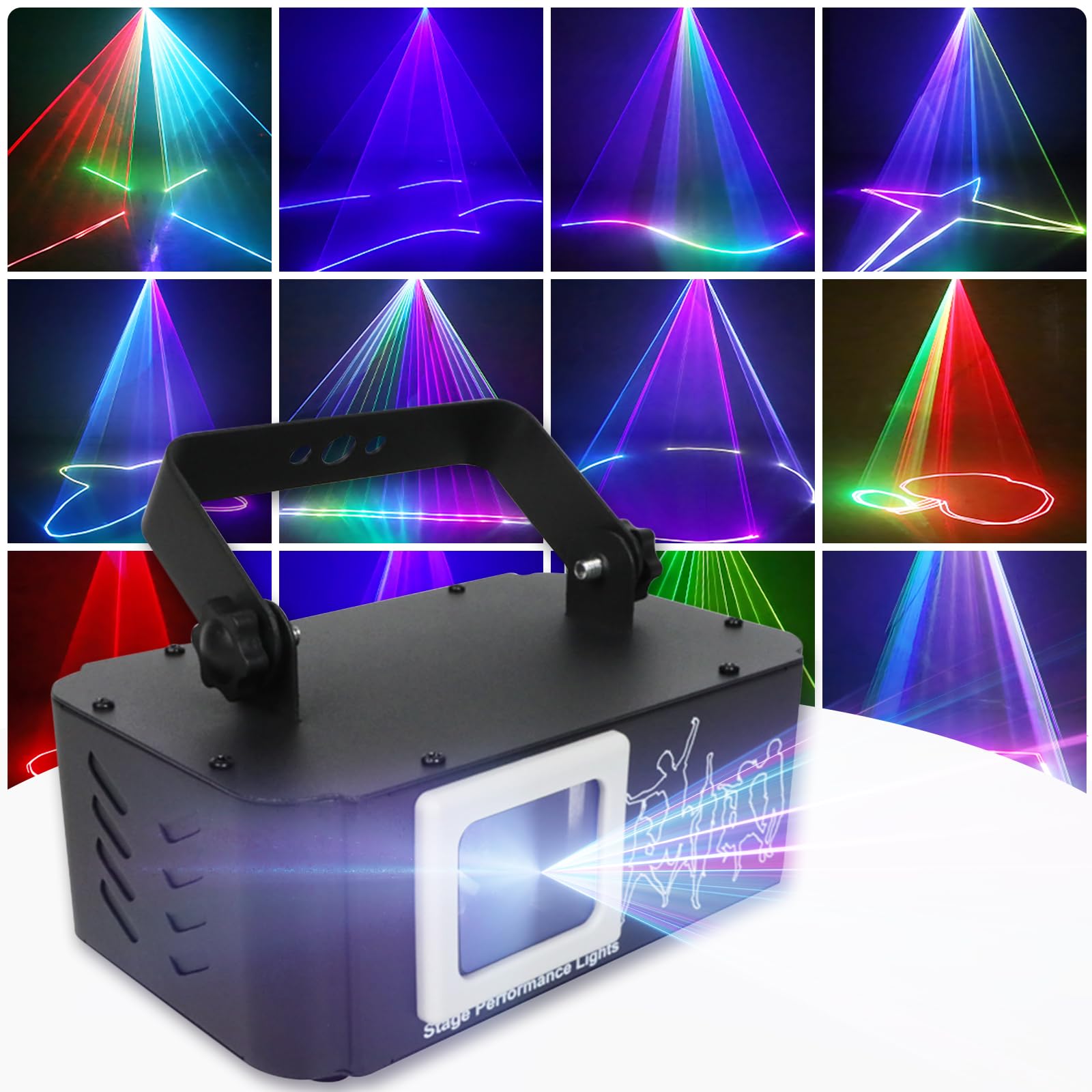 

PAIFIEVD 3D RGB Проекторный свет, 500 мВт Анимированный диско-свет, Сценический свет с активацией звуком, Поддержка DMX512, Сканирующий свет с эффектом луча для бара