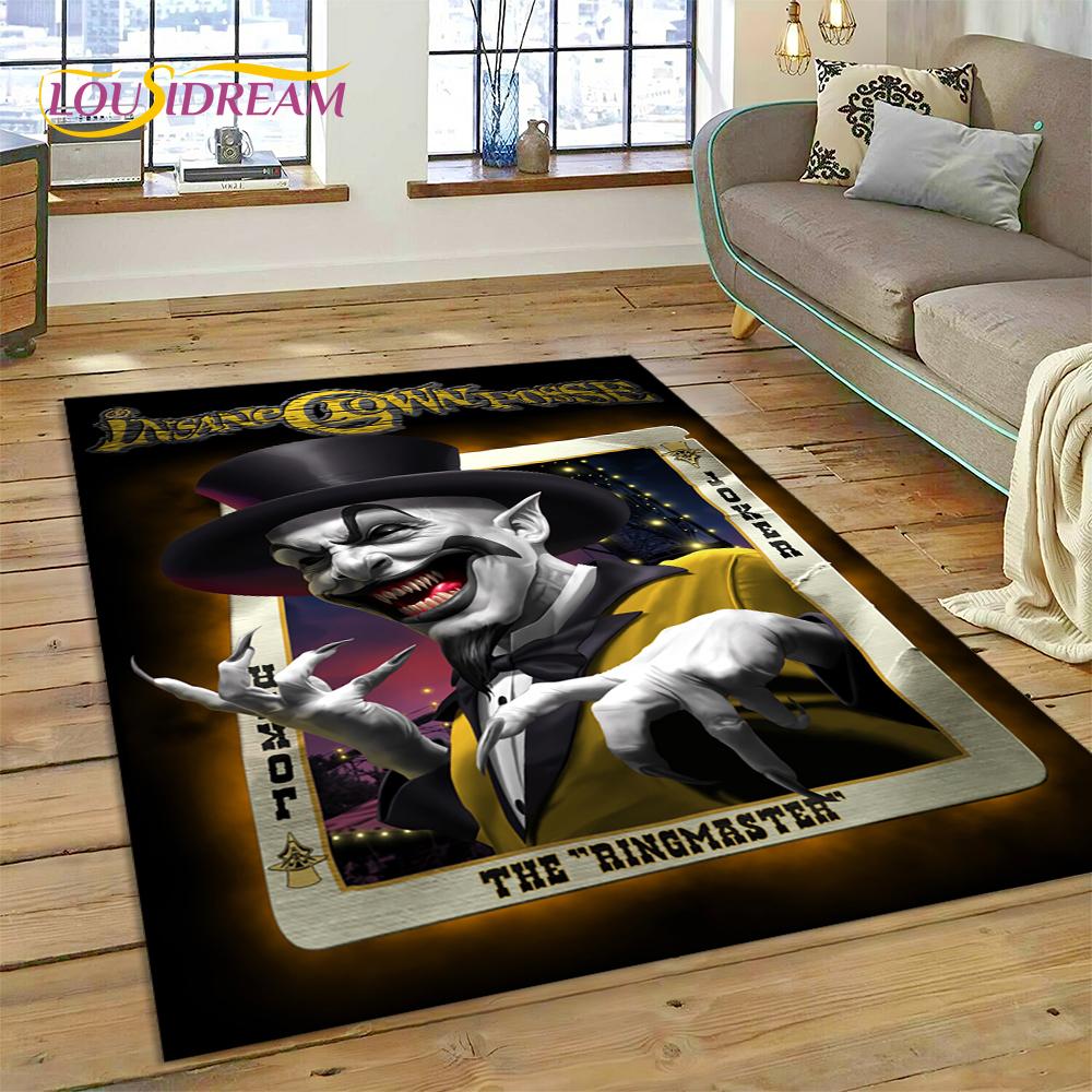 3D Rap Metal Insane Clown Posse Icp Juggalo Carpet Rug for Bedroom Living Room Home Sofa Decoration,Game Large Decor Floor Mat