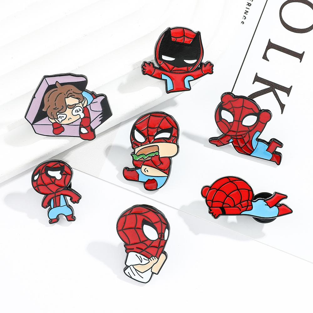 89 Spider-Man Alloy Brooch Marvel Superhero Spider-Man Metal Badge Backpack Jacket Personalized Decoration