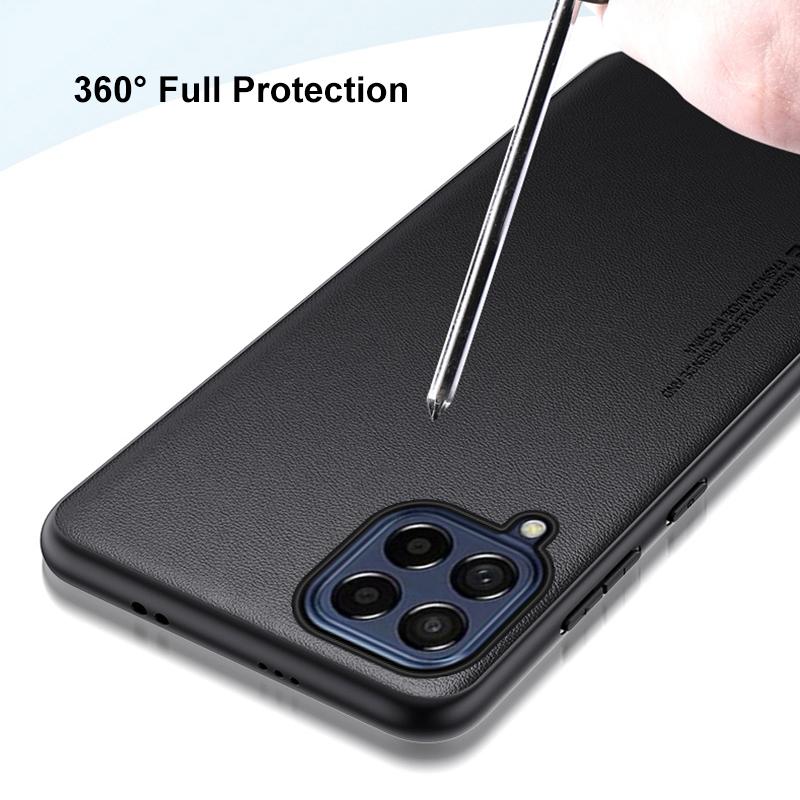 Luxury PU Leather Case For Samsung Galaxy M33 5G Back Cover Matte Silicone Shockproof Full Protection Phone Case For Samsung M33