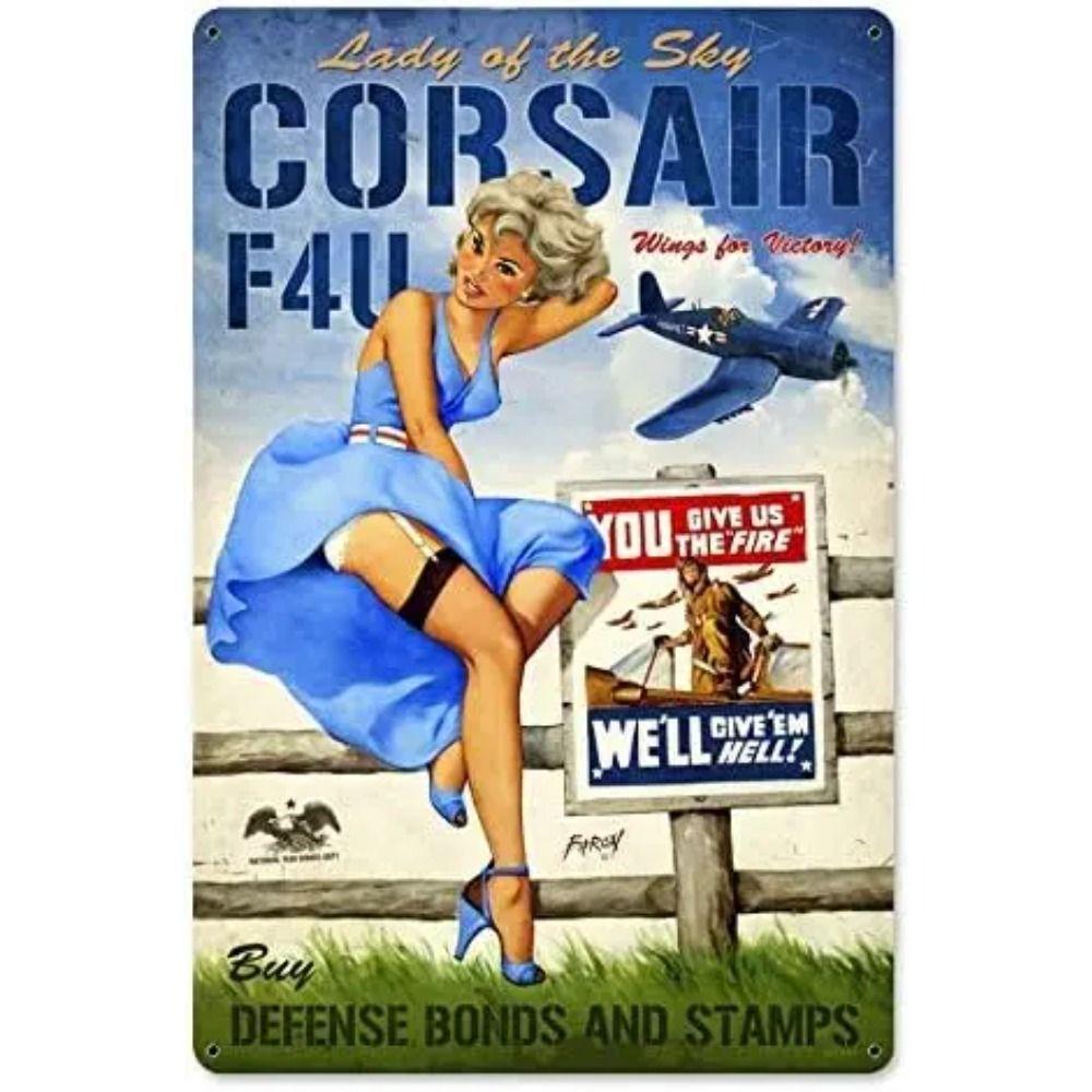 Vintage Girl Metal Sign Poster Retro Wall Art Home Decor Bar Club Man Cave Decoration 20x30cm