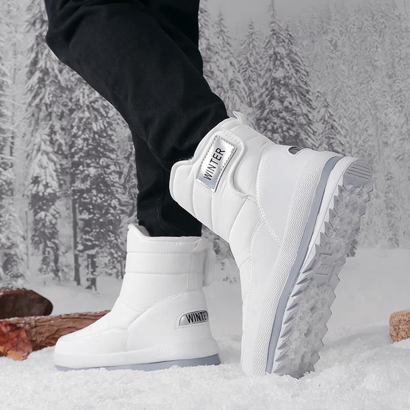 Schneestiefel Herren Winter warm Samt verdickt High-Top Outdoor Baumwollschuhe wasserdicht und rutschfest Übergröße Baumwollstiefel