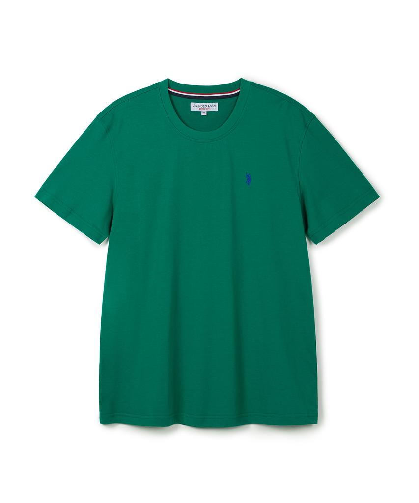 USPOLOASSN Cotton Short Sleeve Round Neck T-Shirt_Green
