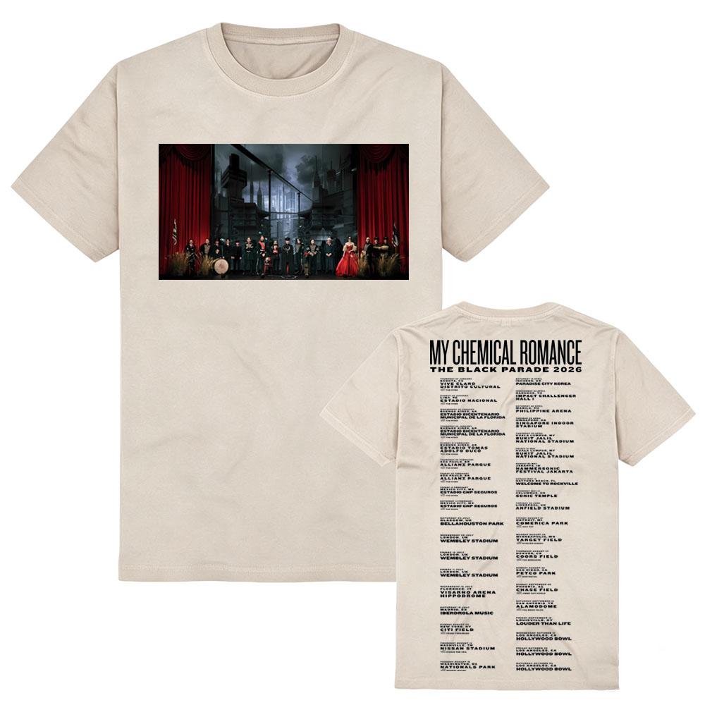 My Chemical Romance The Black Parade 2026 Calendario Date Tour Mondiale Magliette Alta Qualità Comode Morbide 100% Cotone Donna Uomo