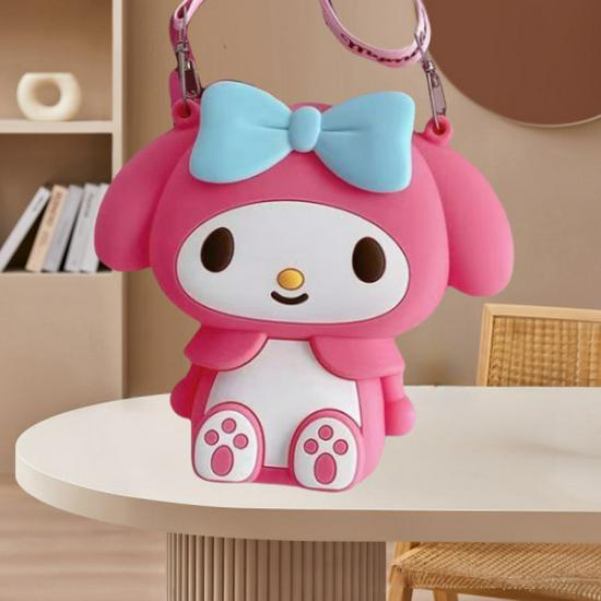Kuromi & My Melody Cute Silicone Crossbody Bag - Fashionable Children's Coin Purse & Women's Storage Bag