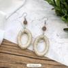 Vintage Mori Grass and Rattan Woven Handmade Earrings Bohemian Vacation Style Stud Earrings Female Ethnic Style Summer Ear Jewelry