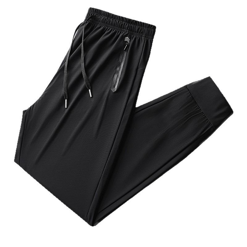 Summer new ice pants men's thin loose tied feet elastic trousers drape breathable casual men's sports pants