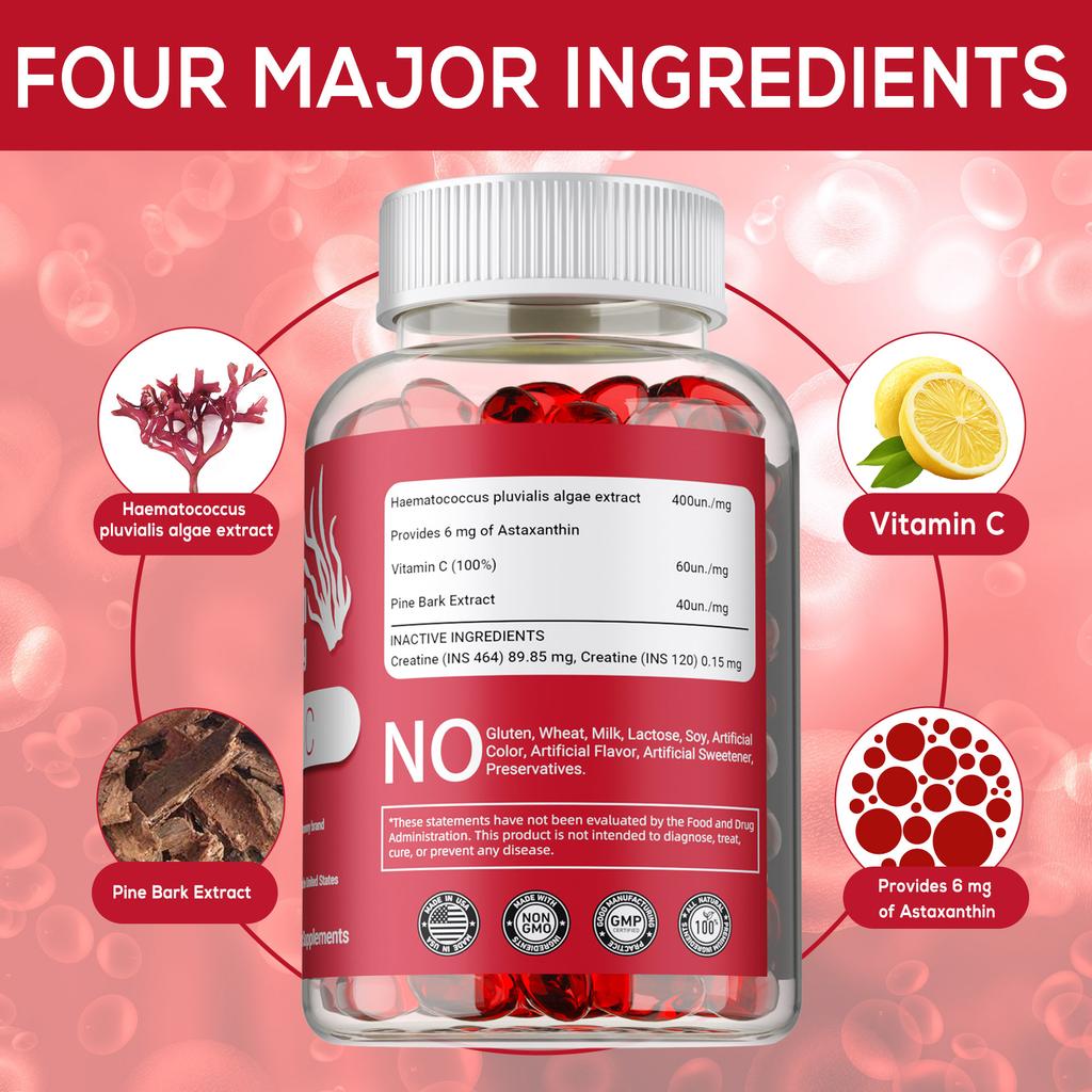 Astaksantyna 6 mg – silny przeciwutleniacz Haematoccus Pluvialis, zdrowie serca