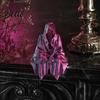 Cyberpunk Shelf Decor 3D Printed Tabletop Gothic Figurine Grim Reaper Sitting Statue Mysterious Cloaked Spooky Sculpture for Garden or Bookshelf,