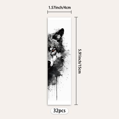 32pcs, Ink Animal Bookmarks, Suitable for Back-to-school Season, Christmas, Halloween, Teachers, Readers, and Birthdays.