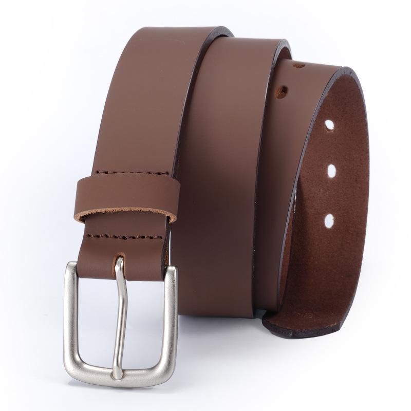 

Ретро-ремень для мужчин из натуральной кожи, ремень из коровьей кожи для мужчин и молодых мужчин, универсальный ремень с пряжкой, повседневный 105cm