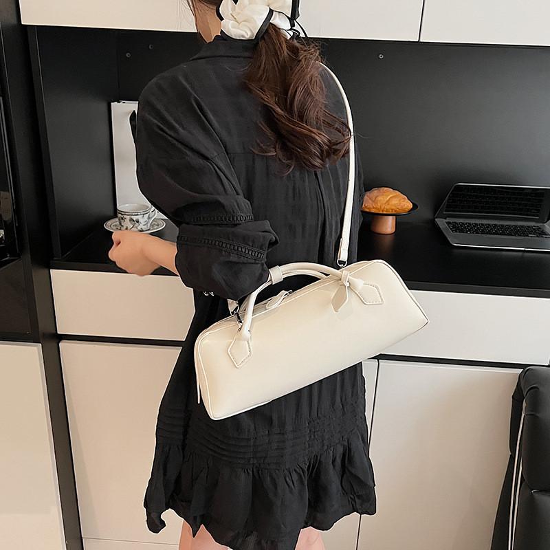 Single Shape Sausage Shoulder Crossbody Bag Solid Color Handbag Fashion Women
