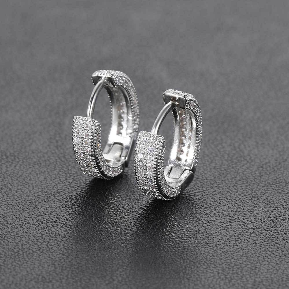 Herren Diamant Kreis Ohrringe, 2022 Schlichtes Koreanisch Inspiriertes Trendiges Design