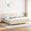 3140710 vidaXL Divan Bed with Mattress Cream 160x200 Cm Fabric